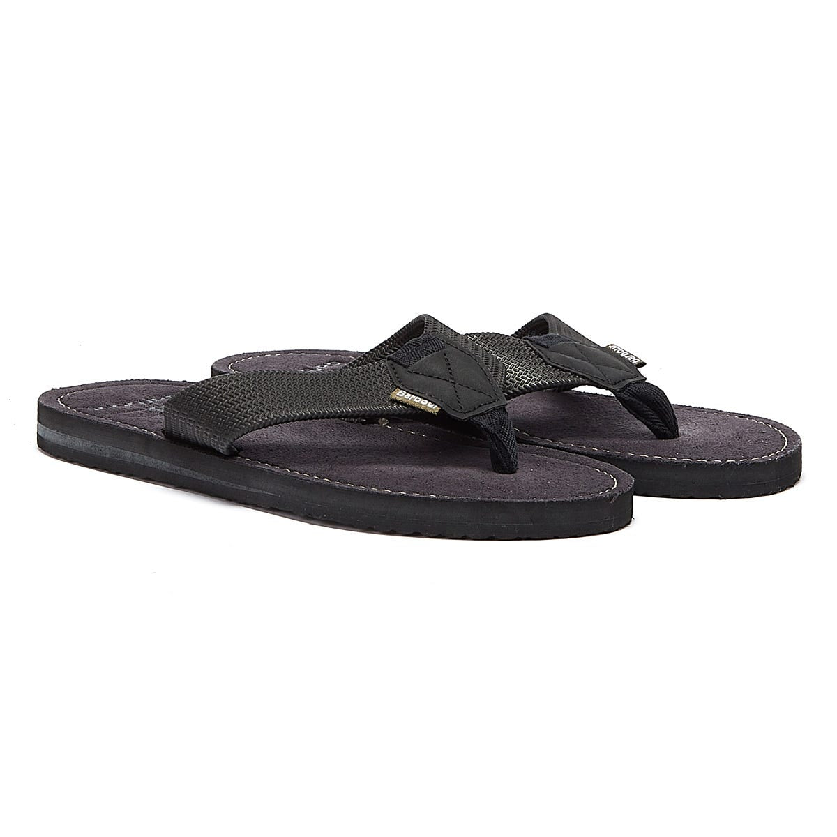 Barbour Toeman Tongs Noir Pour Hommes