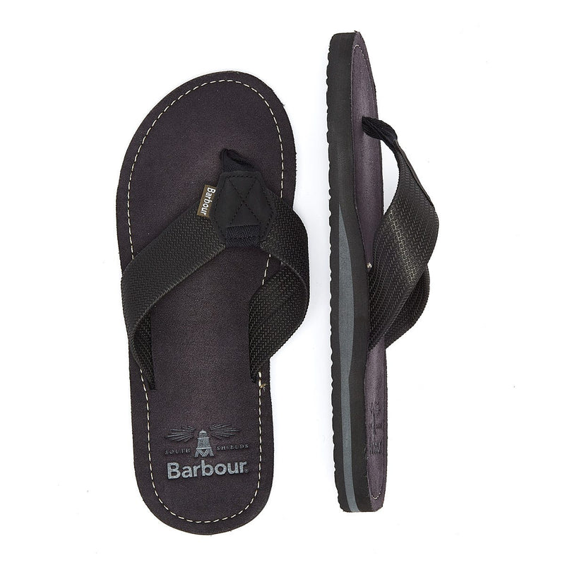 Barbour Toeman Tongs Noir Pour Hommes