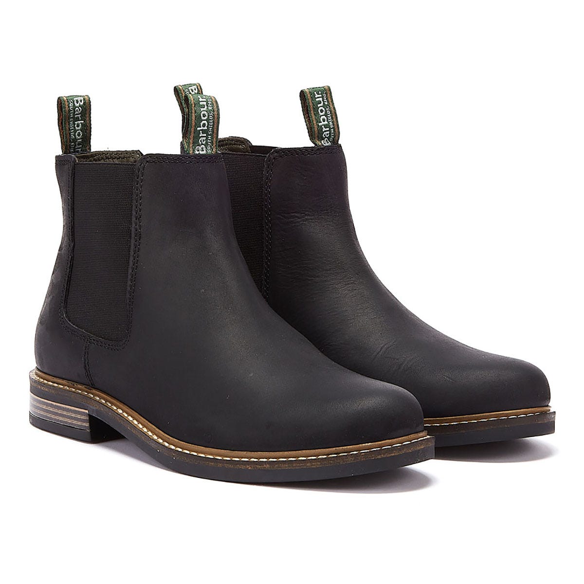 Barbour Farsley Bottes Noires En Cuir Pour Hommes