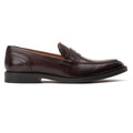 Base London Kennedy Chaussures En Cuir Pour Hommes À Enfiler Marron Foncé