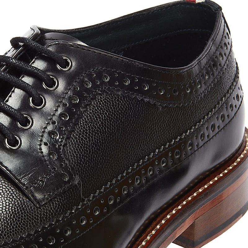 Ben Sherman Archie Brogue Chaussures En Cuir Noir À Lacets Pour Hommes