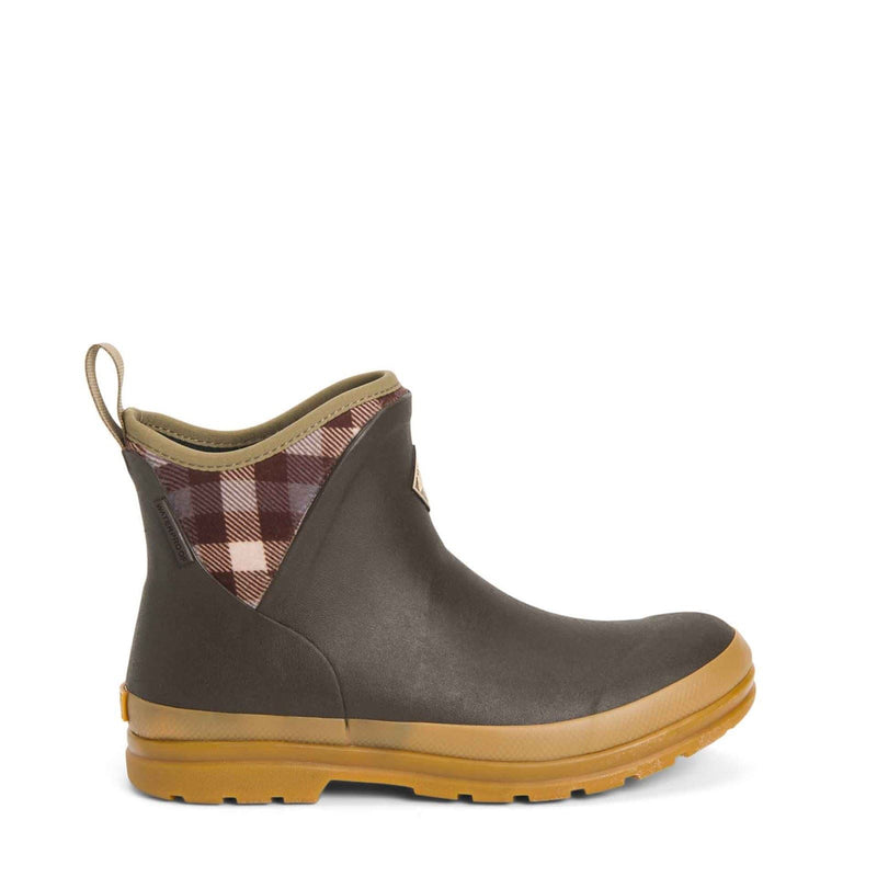 Muck Boots Originals Ankle Bottes En Caoutchouc Marron/À Carreaux/Gomme Wellington