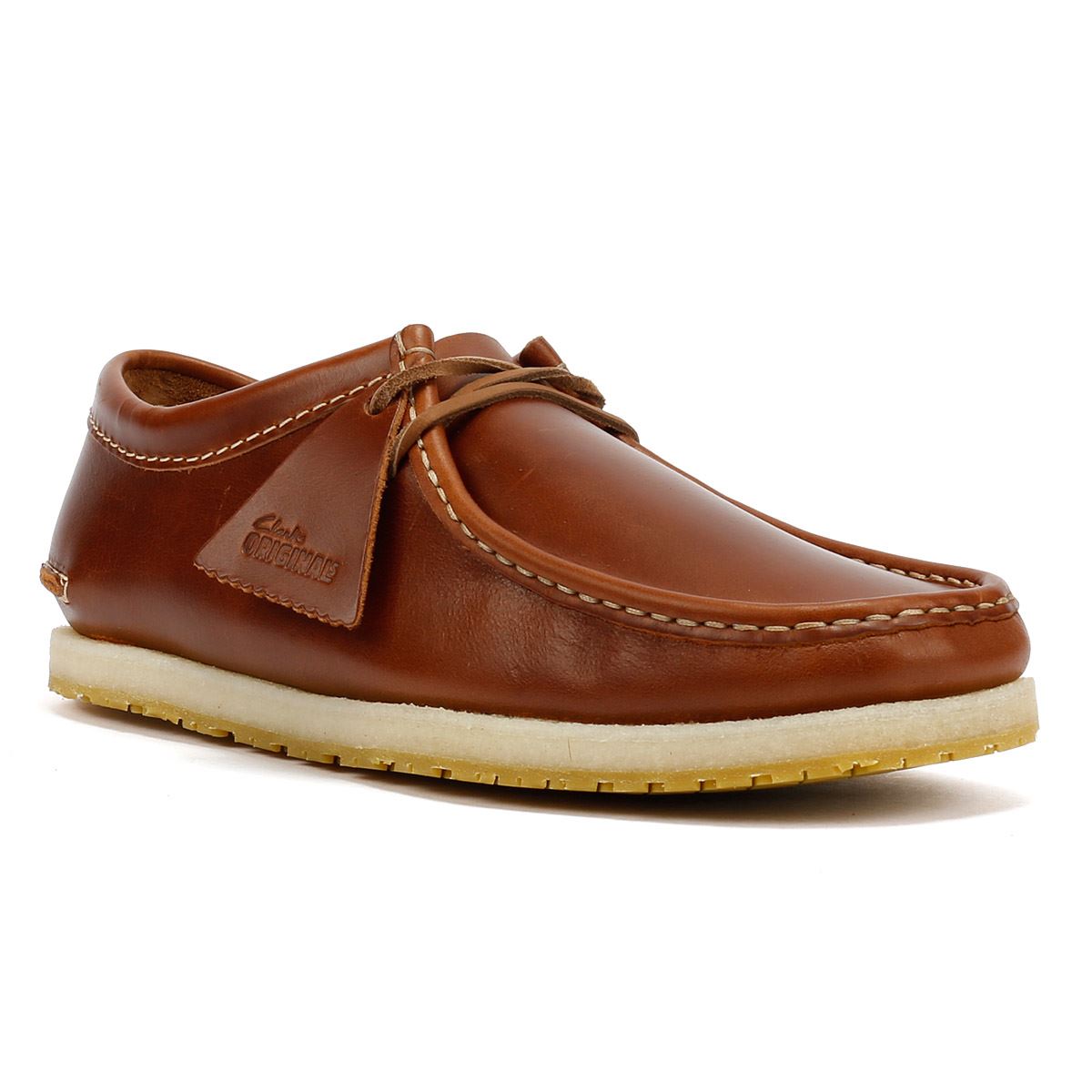 Clarks Originals Godney Lace Chaussures En Cuir Marron À Lacets Pour Homme