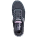 Skechers Go Walk Flex Clear Creek Baskets Pour Femmes En Tissu De Couleur Charbon/Lavande
