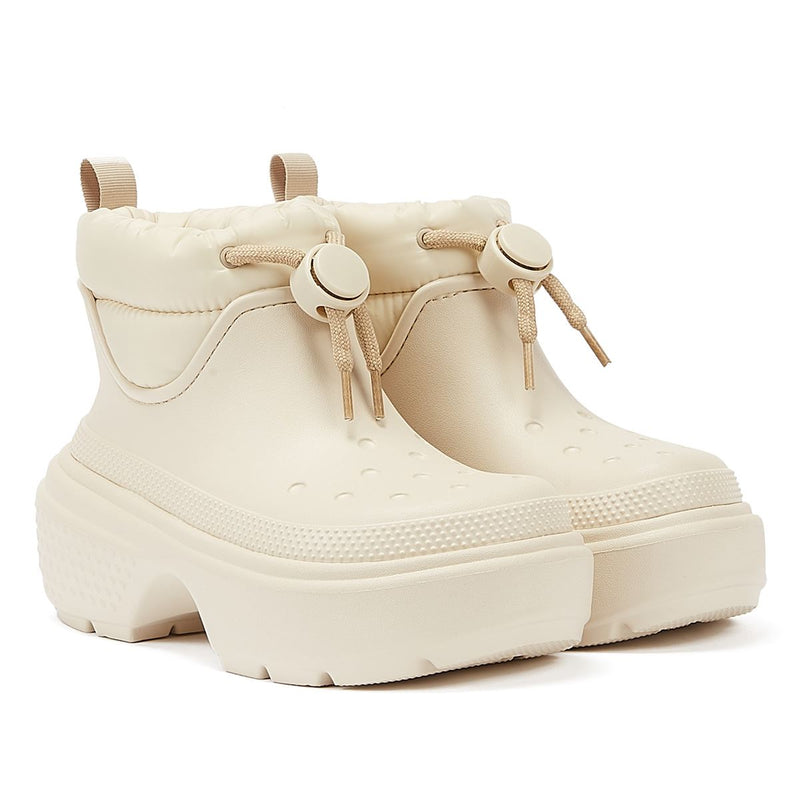 Crocs Bottes Blanches Pour Femmes Stomp Puff Boot Stucco