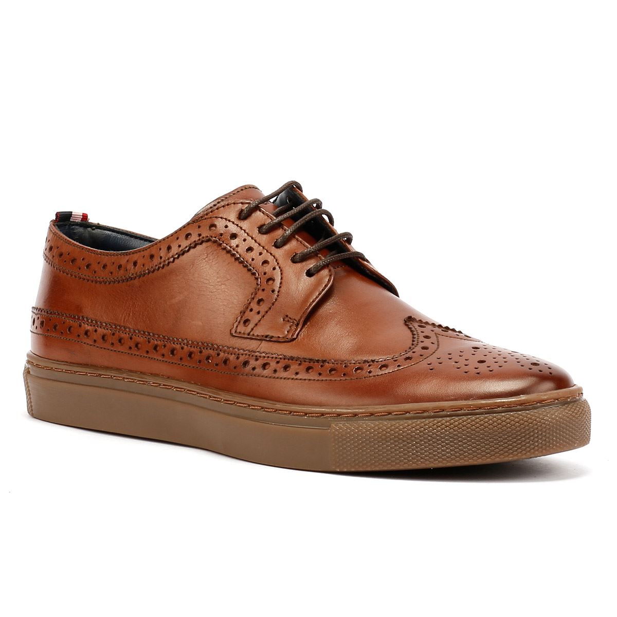 Ben Sherman Preston Chaussures En Cuir Marron À Lacets Pour Homme