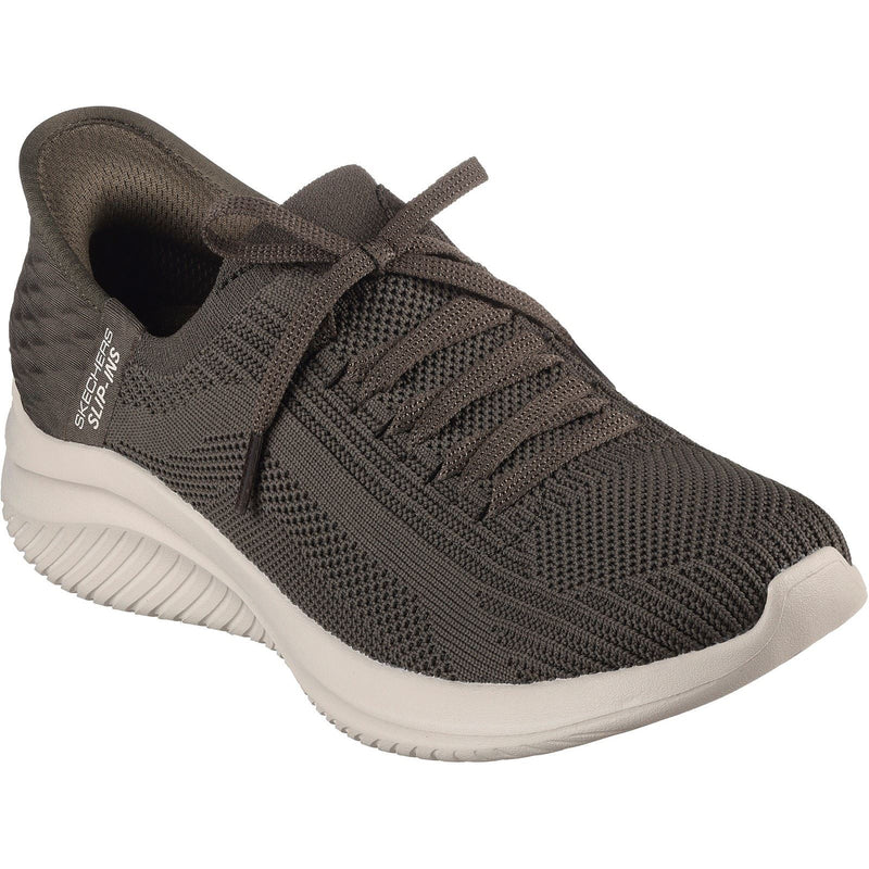 Skechers Ultra Flex 3.0 Brilliant Path Baskets En Toile Pour Femmes, Couleur Olive.
