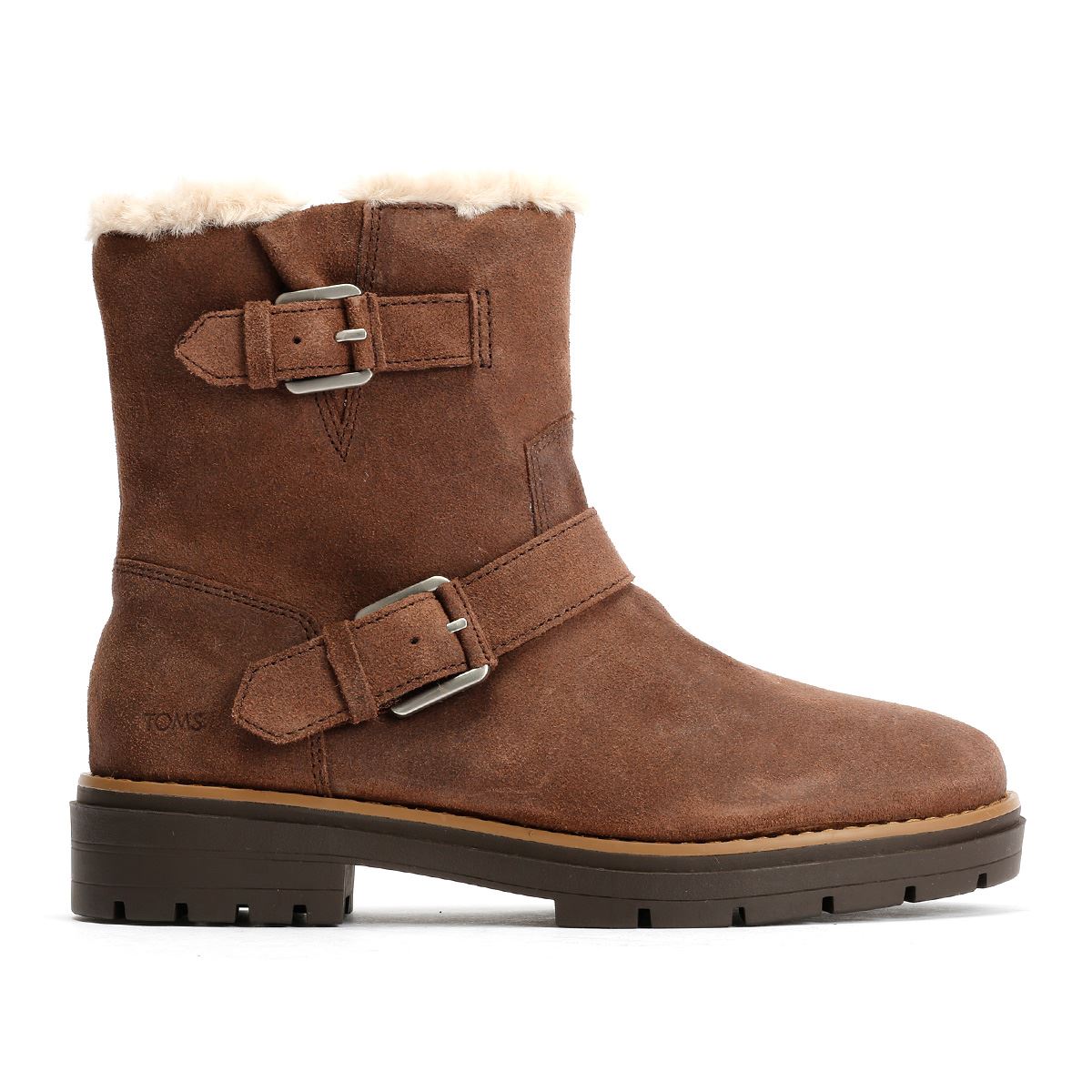 TOMS Ionie Moto Bottes Brunes Pour Femmes En Suede