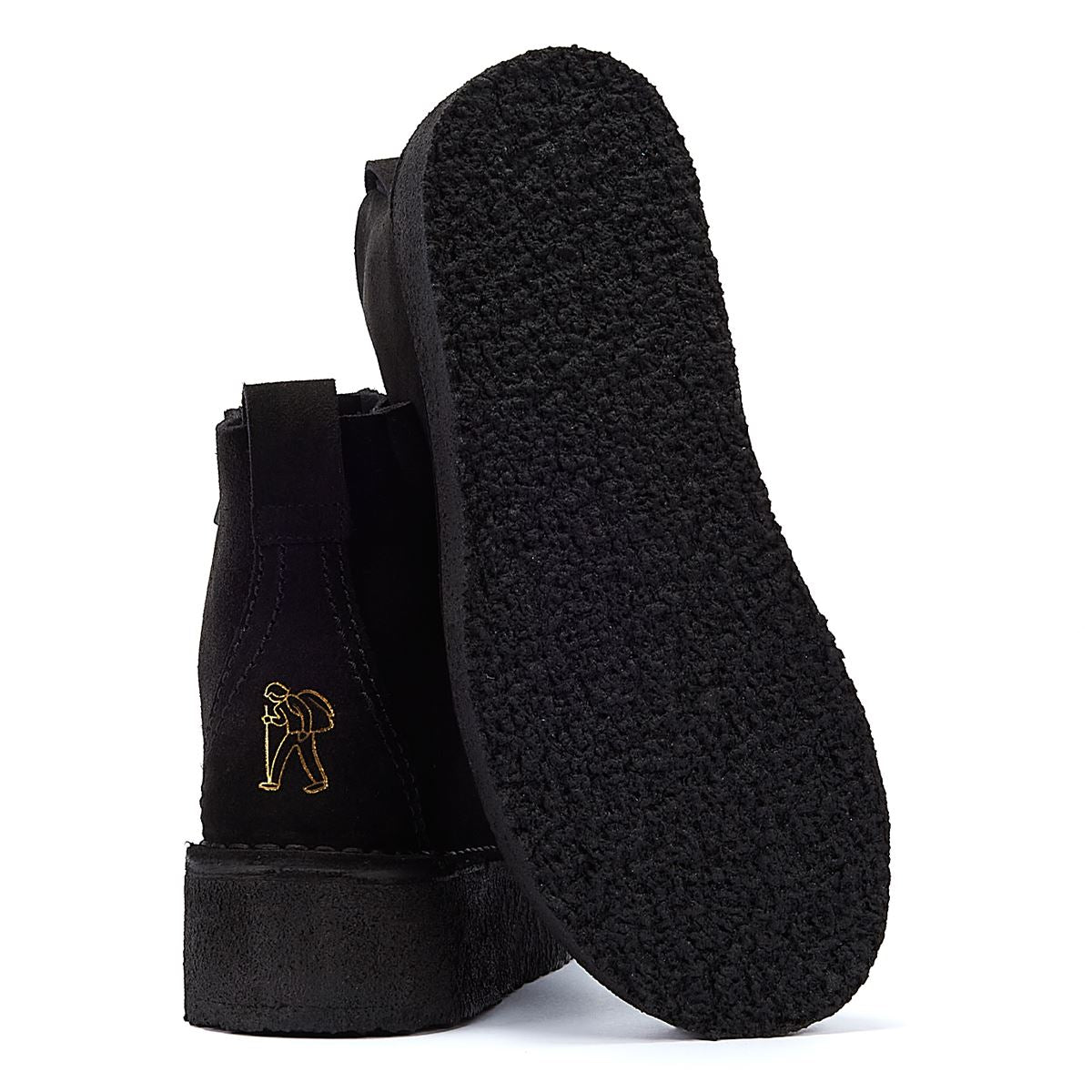 Clarks Bottes Noires En Suède Pour Femmes Originals Trek Wedge