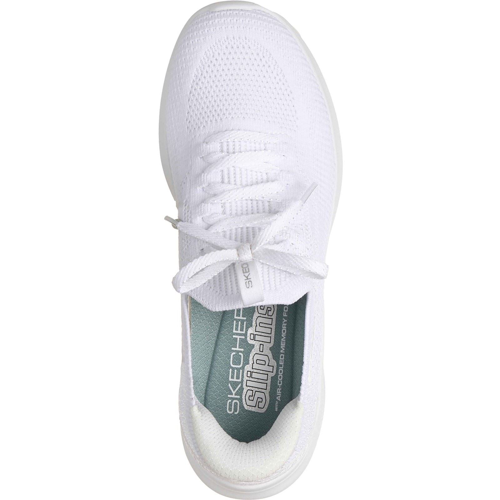 Skechers Ultra Flex 4.0 Baskets Blanches En Textile Pour Femmes