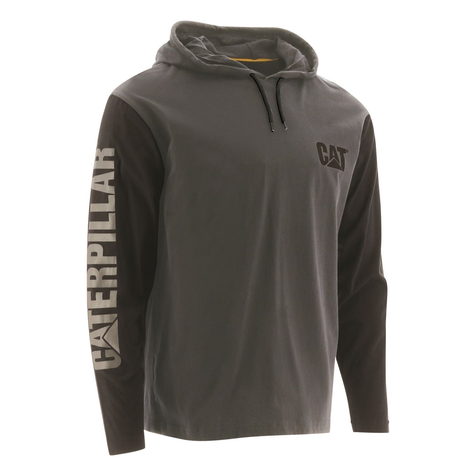 Caterpillar Hooded Long Sleeve T-Shirt Gris En Coton Pour Homme