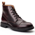 Base London Boulton Bottines Pour Homme En Cuir Bordeaux