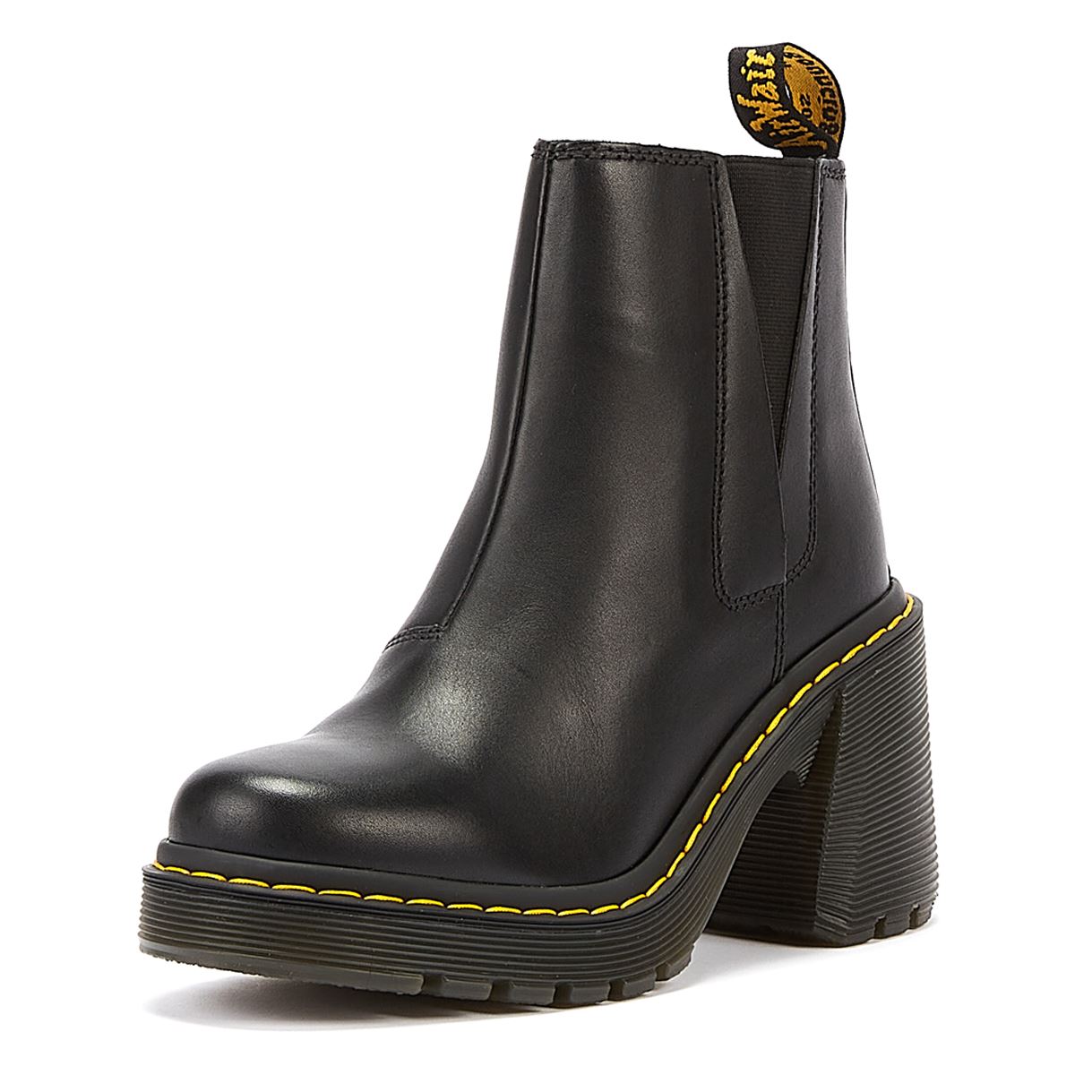 Dr. Martens Bottes Noires En Cuir Pour Femmes De Spence Sendal