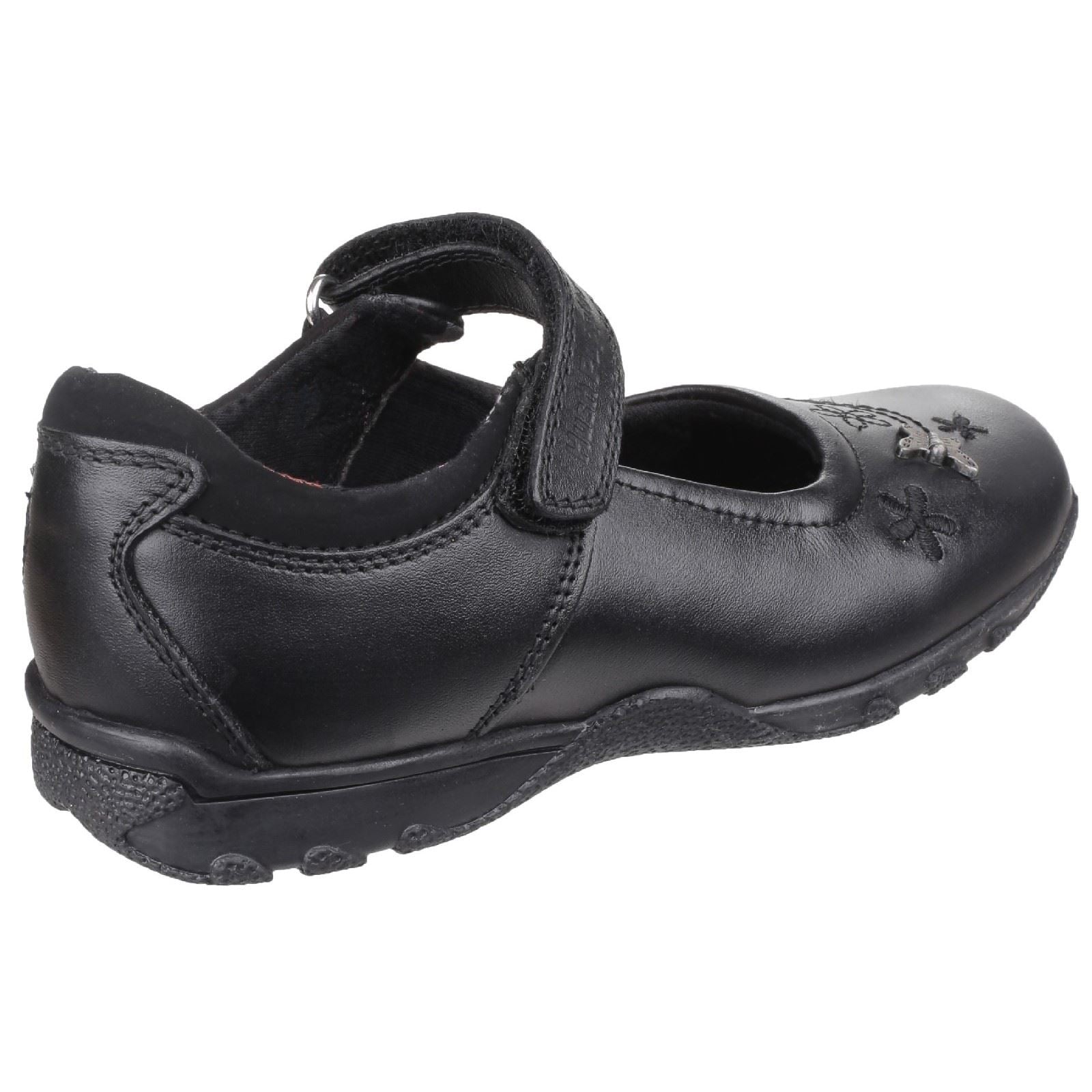 Hush Puppies Clare Junior Chaussures Noires Pour Filles En Cuir