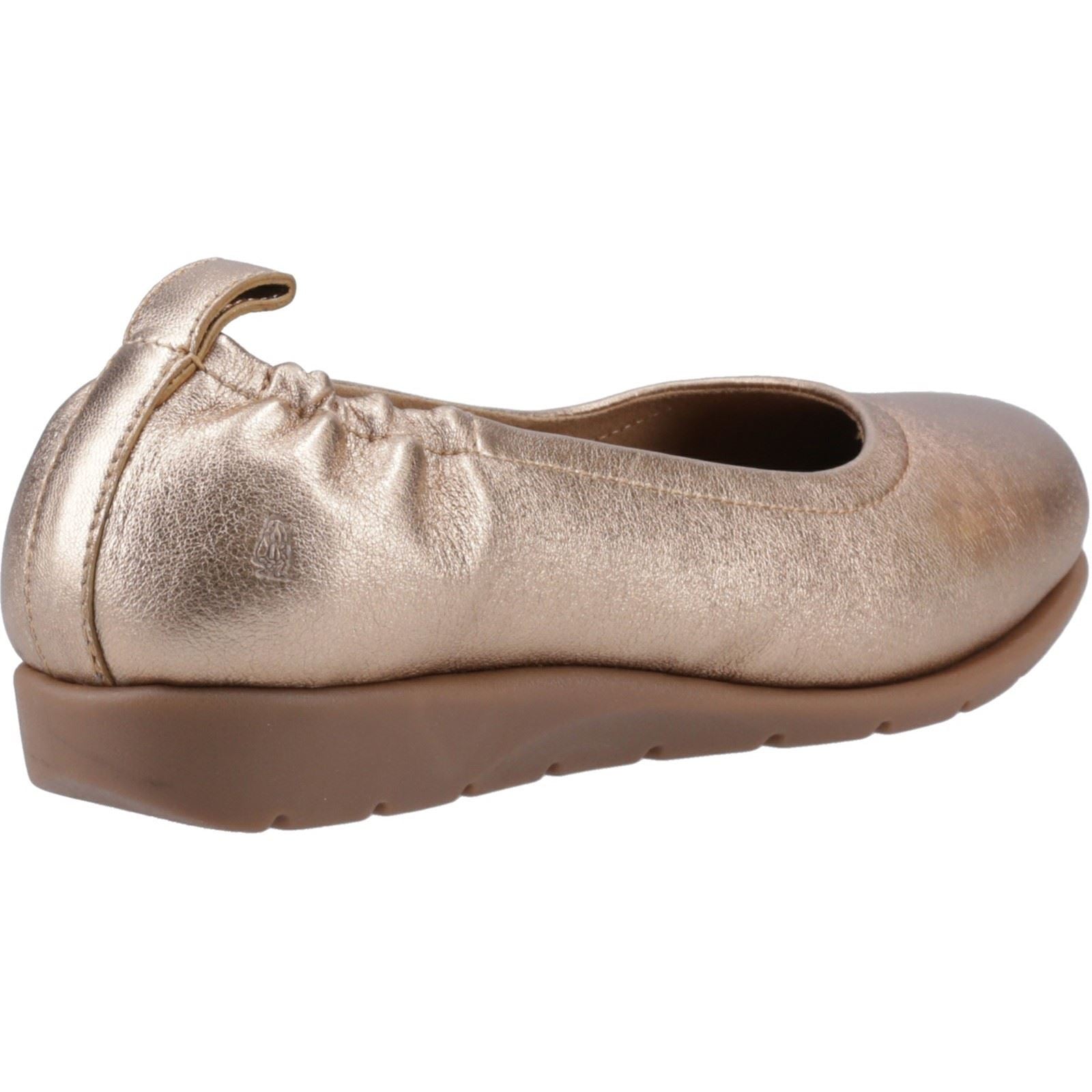 Hush Puppies Skylar Femmes Plates En Cuir Doré