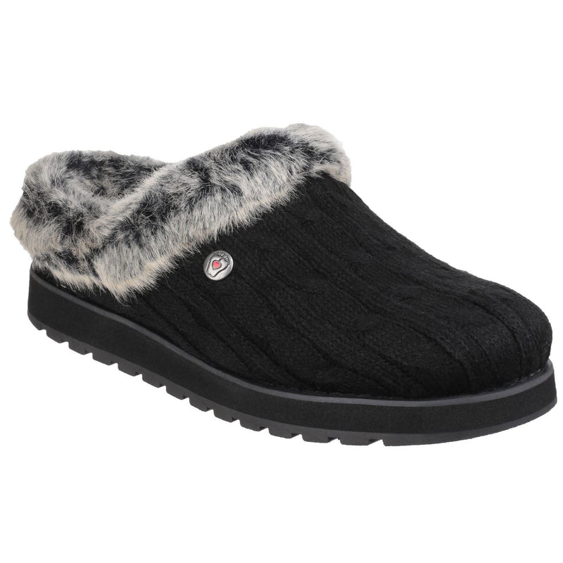 Skechers Keepsakes Ice Angel Chaussons Noirs Pour Femmes En Synthétique