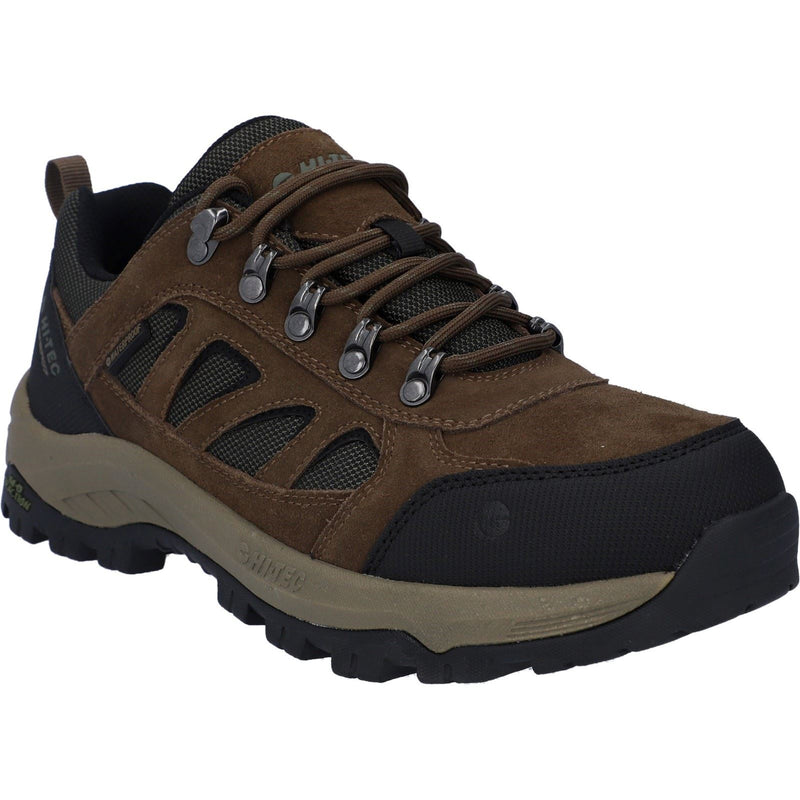 Hi-Tec Bandera Expedition Low Chaussures De Randonnée Pour Homme En Cuir Brun Fumé/kaki