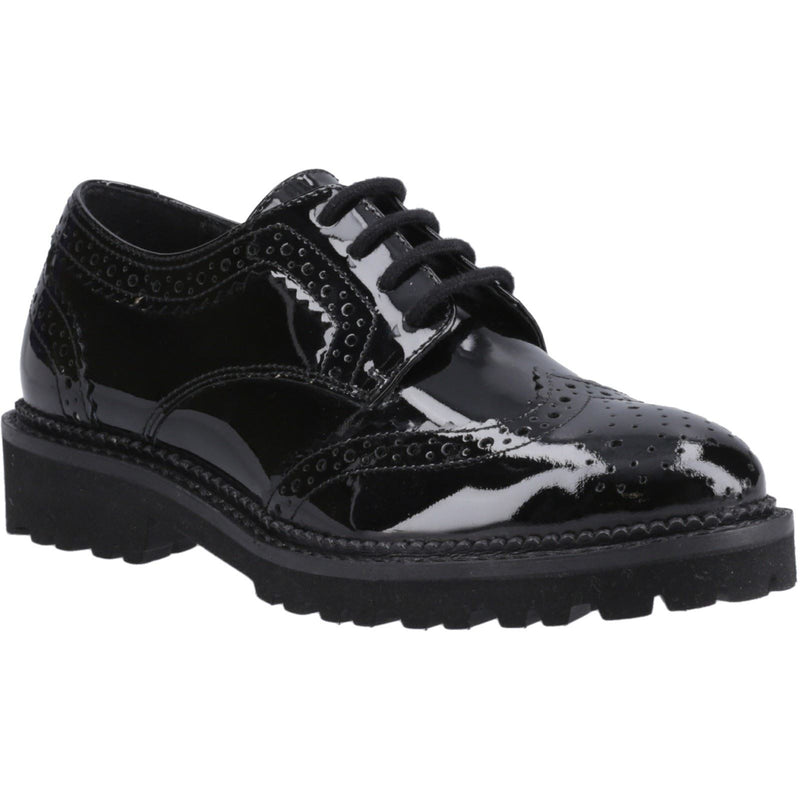 Hush Puppies Gabi Lace Up Chaussures Noires Pour Filles En Cuir