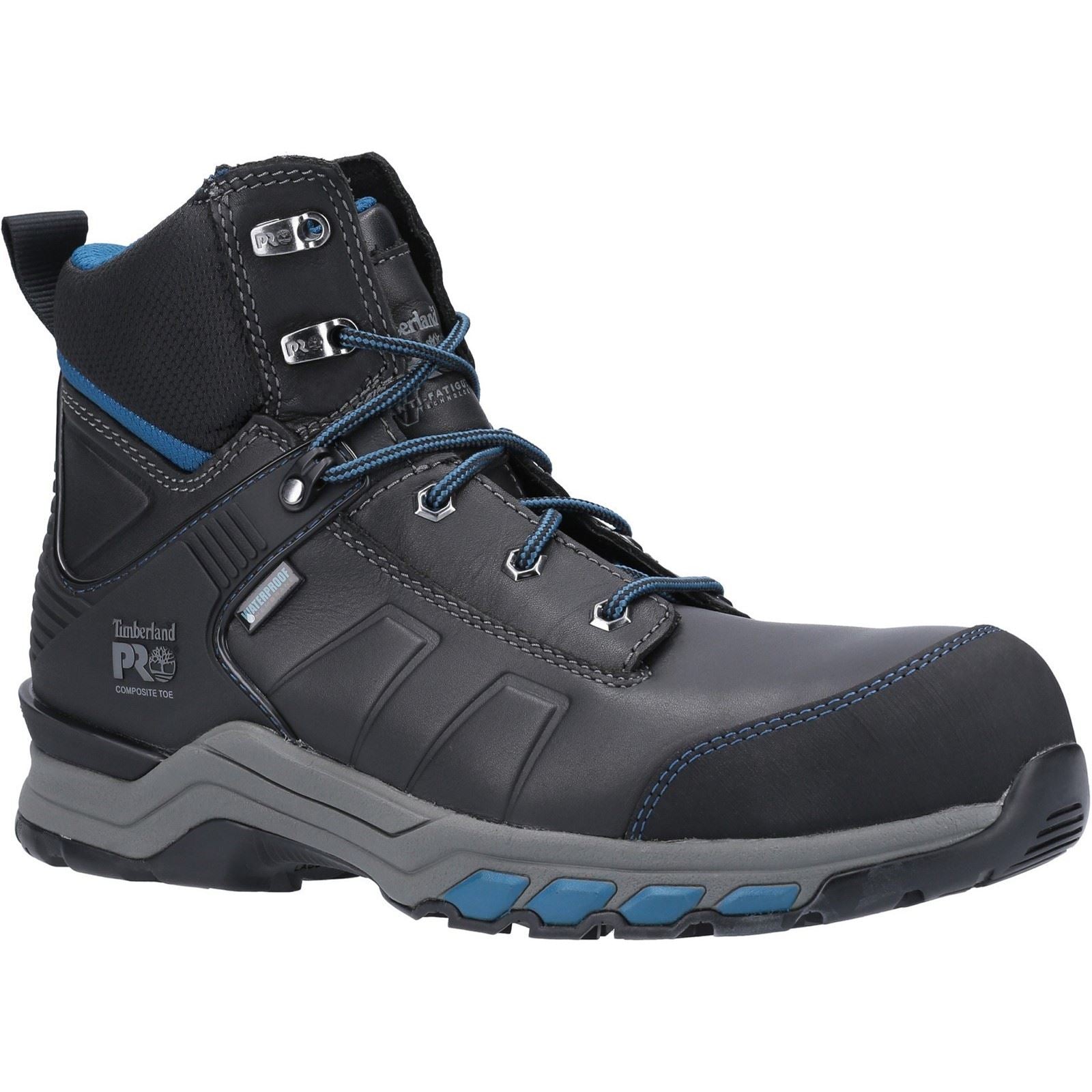 Timberland Pro Bottes De Sécurité En Cuir Noir/Teal Hypercharge Work