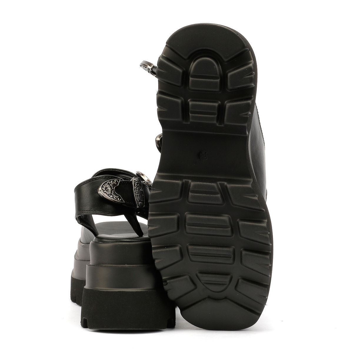 Buffalo Jupiter Ari West Sandales Noires Pour Femmes