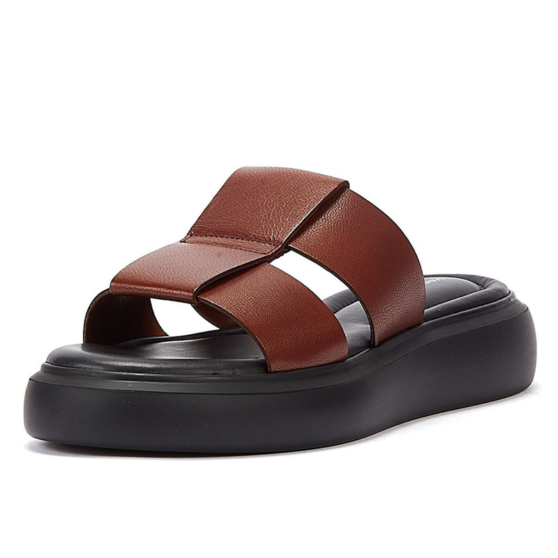 Vagabond Blenda Fish Mule en cuir Cognac Sandales pour femmes marron