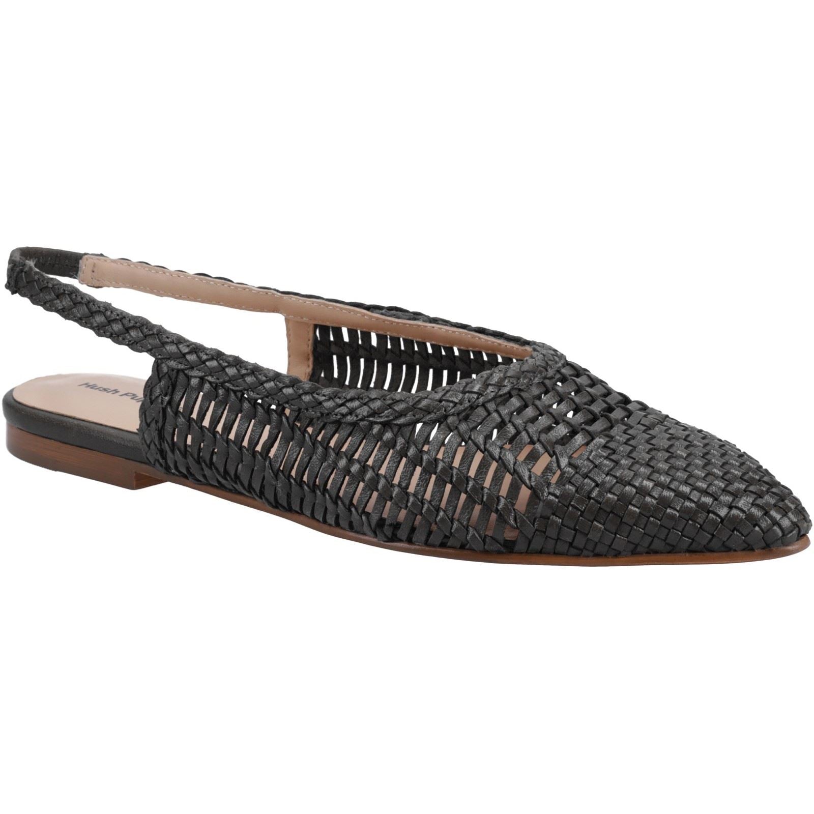 Hush Puppies Dalia Woven Flats En Cuir Pour Femmes Noir