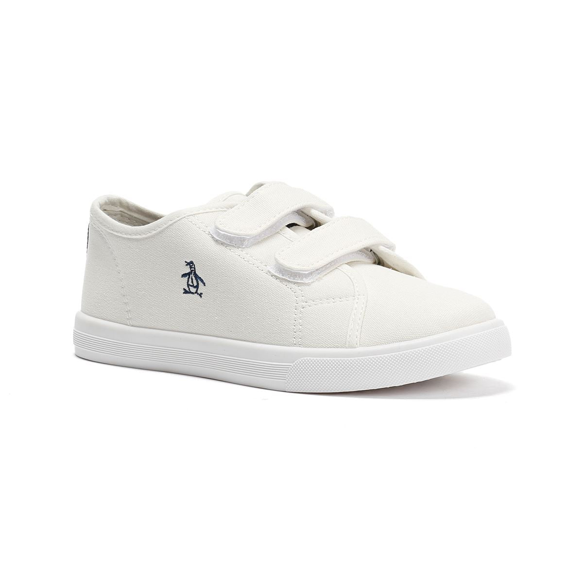 Penguin Junior Sparton Hook and loop Baskets Blanches En Textile