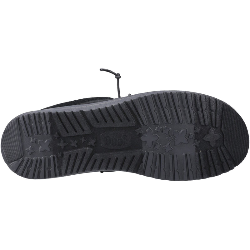 HEYDUDE Wally Suede Chaussures Bateau Noires Pour Hommes En Suede