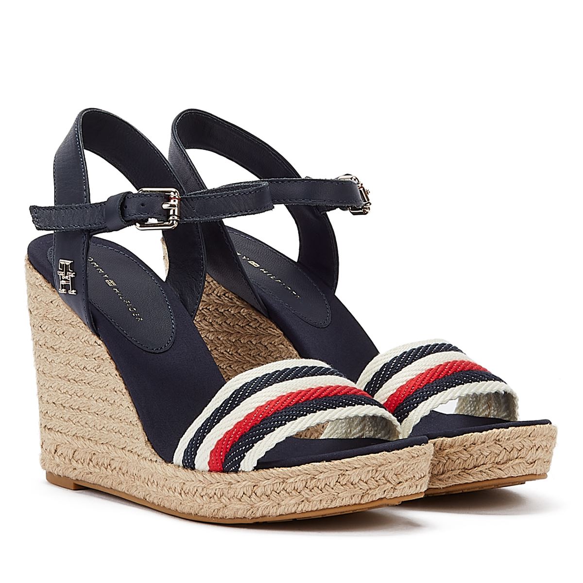 Tommy Hilfiger Corporate Wedge Sandales bleues pour femmes