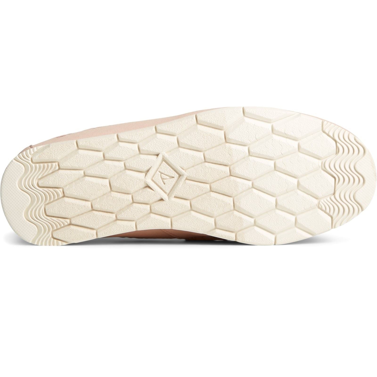 Sperry Moc-Sider Chaussures Mocassins Femme En Daim De Couleur Rose Pâle