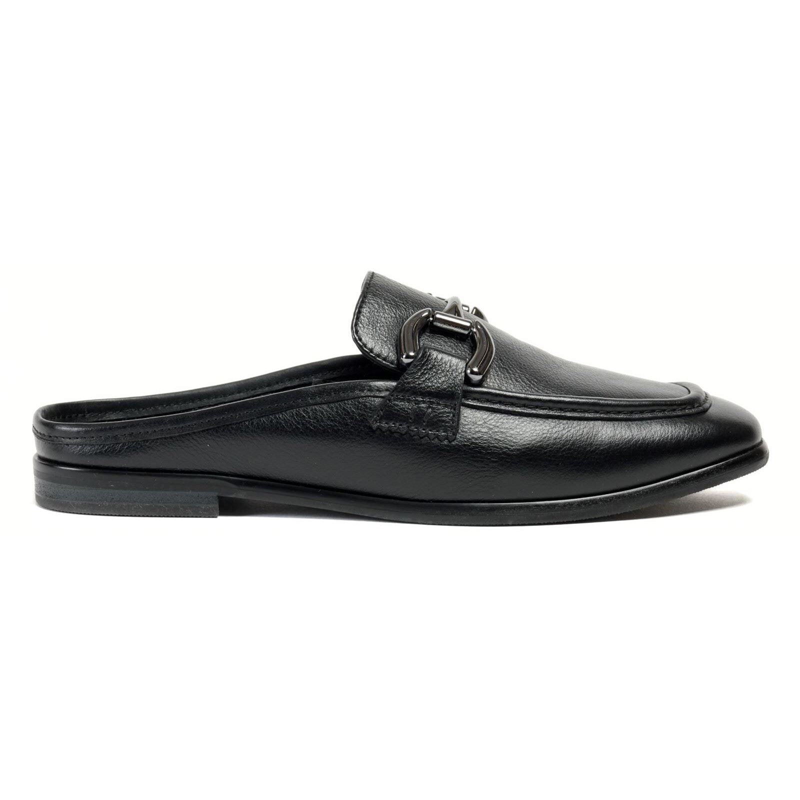Pod Mila Mules Noires En Cuir Pour Femmes