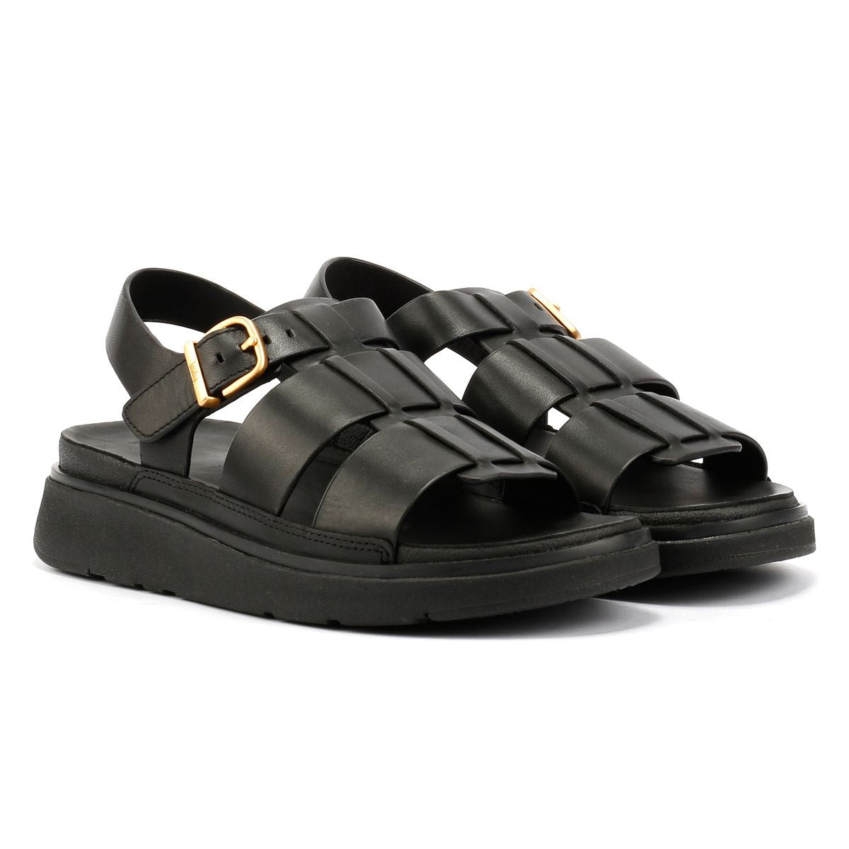 FitFlop GEN-FF Fisherman Sandales Noires Pour Femmes En Cuir