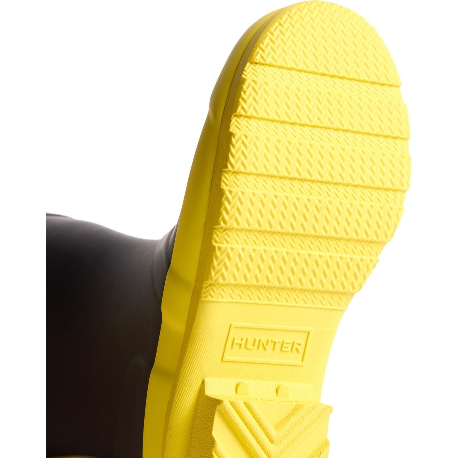 Hunter Junior Originals Bottes En Caoutchouc Unisexes Noires/Jaunes Lumineuses Pour Enfants