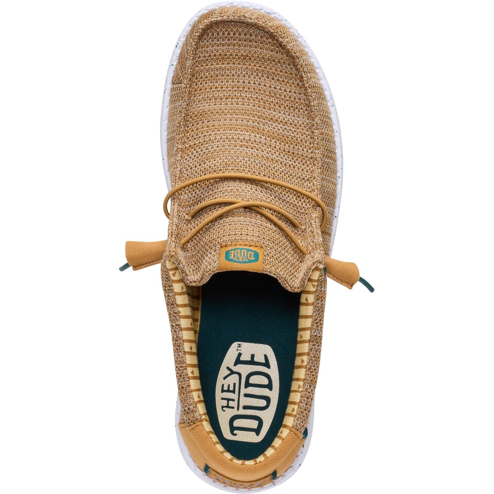 HEYDUDE Wally Stretch Sox Mocassins En Polyester Pour Hommes Marron Os/Multi