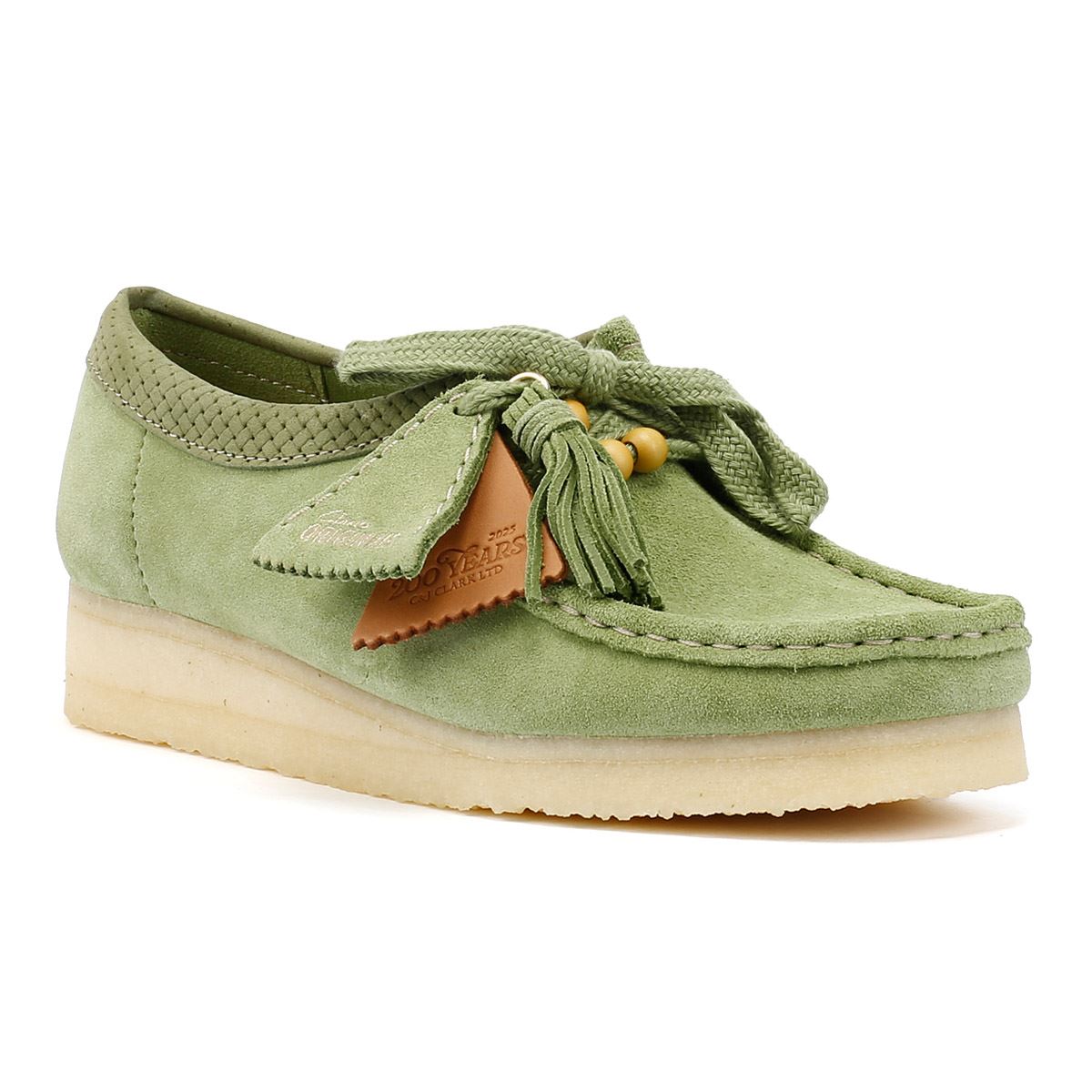 Clarks Originals Wallabee Chaussures Vertes Pour Femmes En Suède