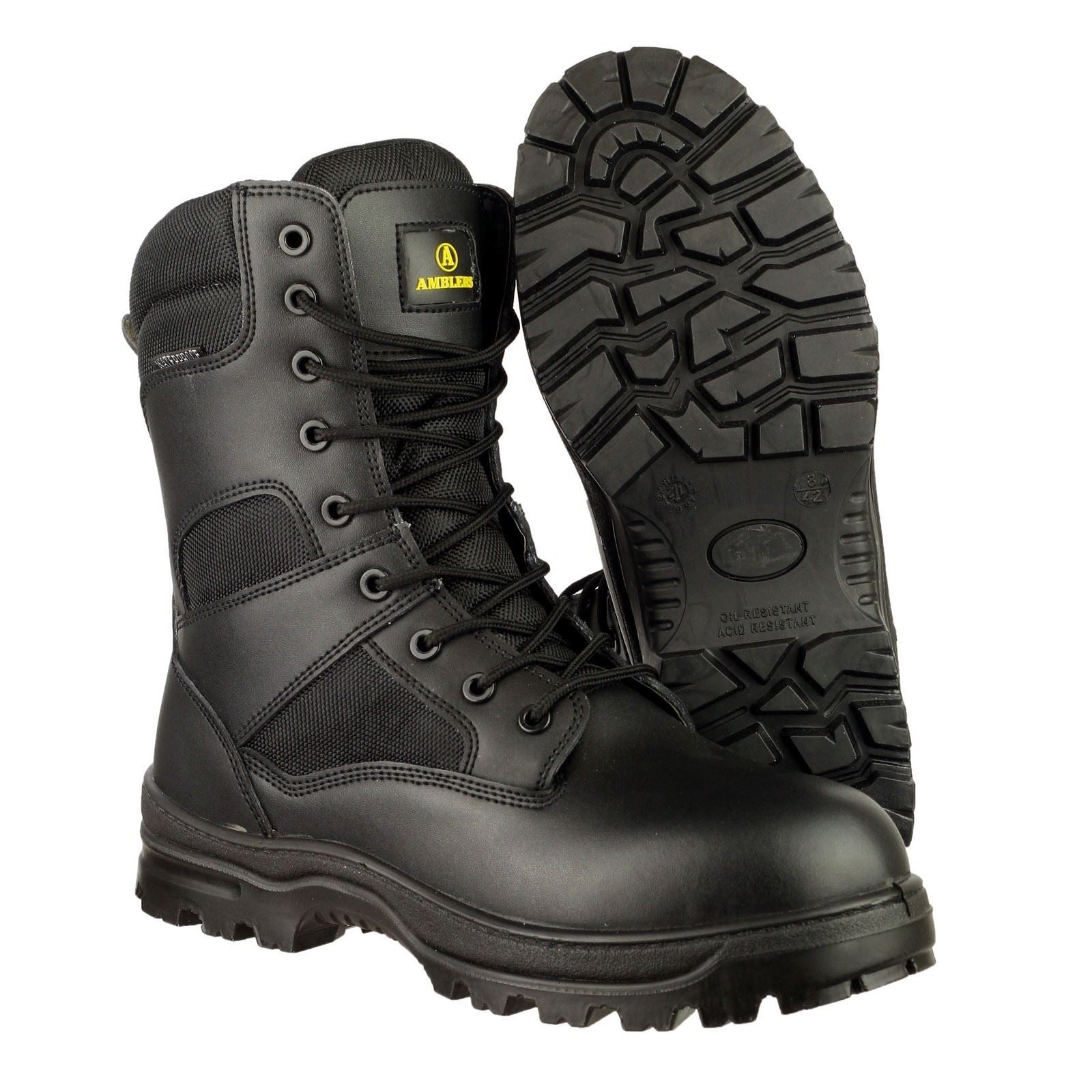 Amblers Safety Bottes De Sécurité En Cuir Noir De Combat