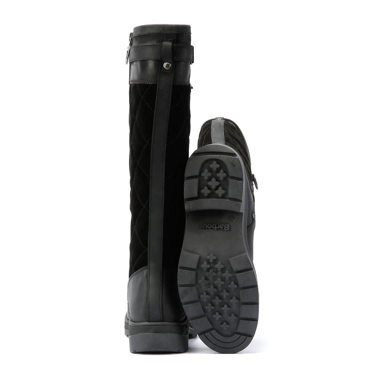 Barbour Oak Tall Bottes En Daim Noir Pour Femmes