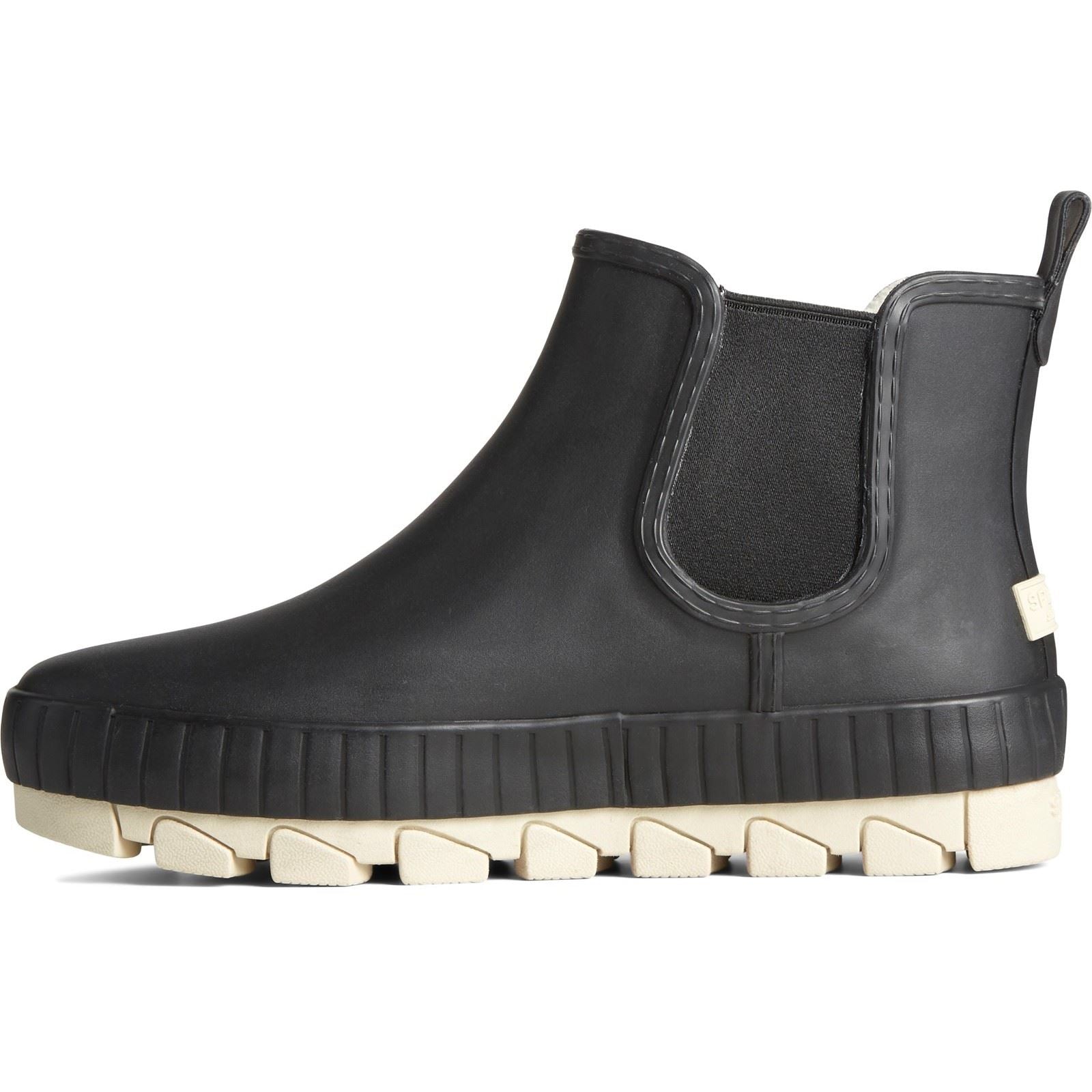 Sperry Torrent Chelsea Bottes Noires En Caoutchouc Pour Femmes