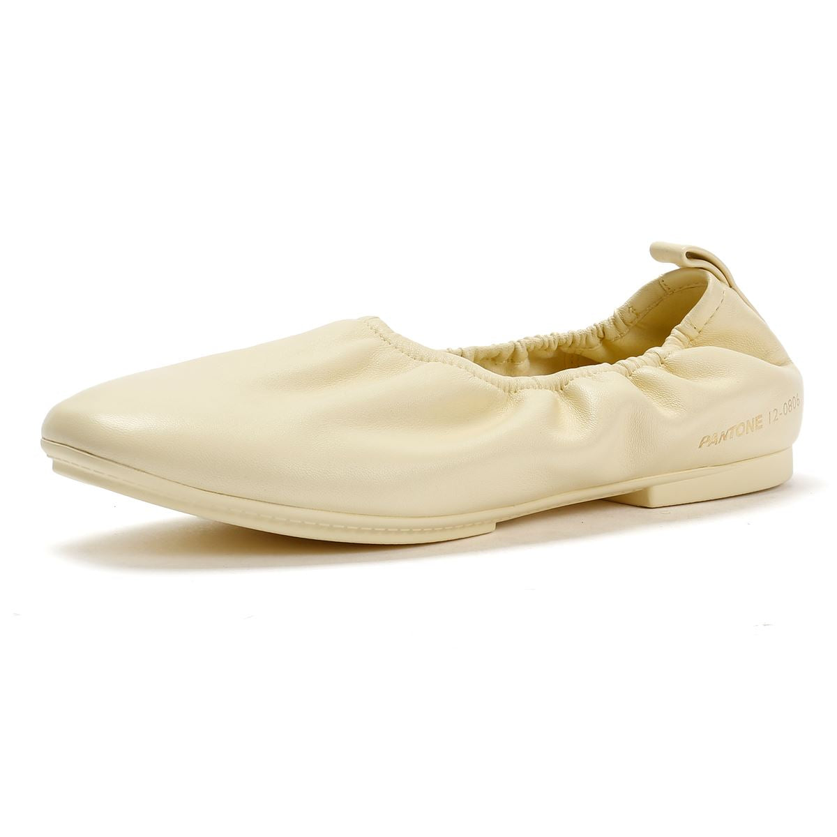 FitFlop X Pantone Delicato Ballerina Chaussures En Cuir Jaunes Pour Femmes