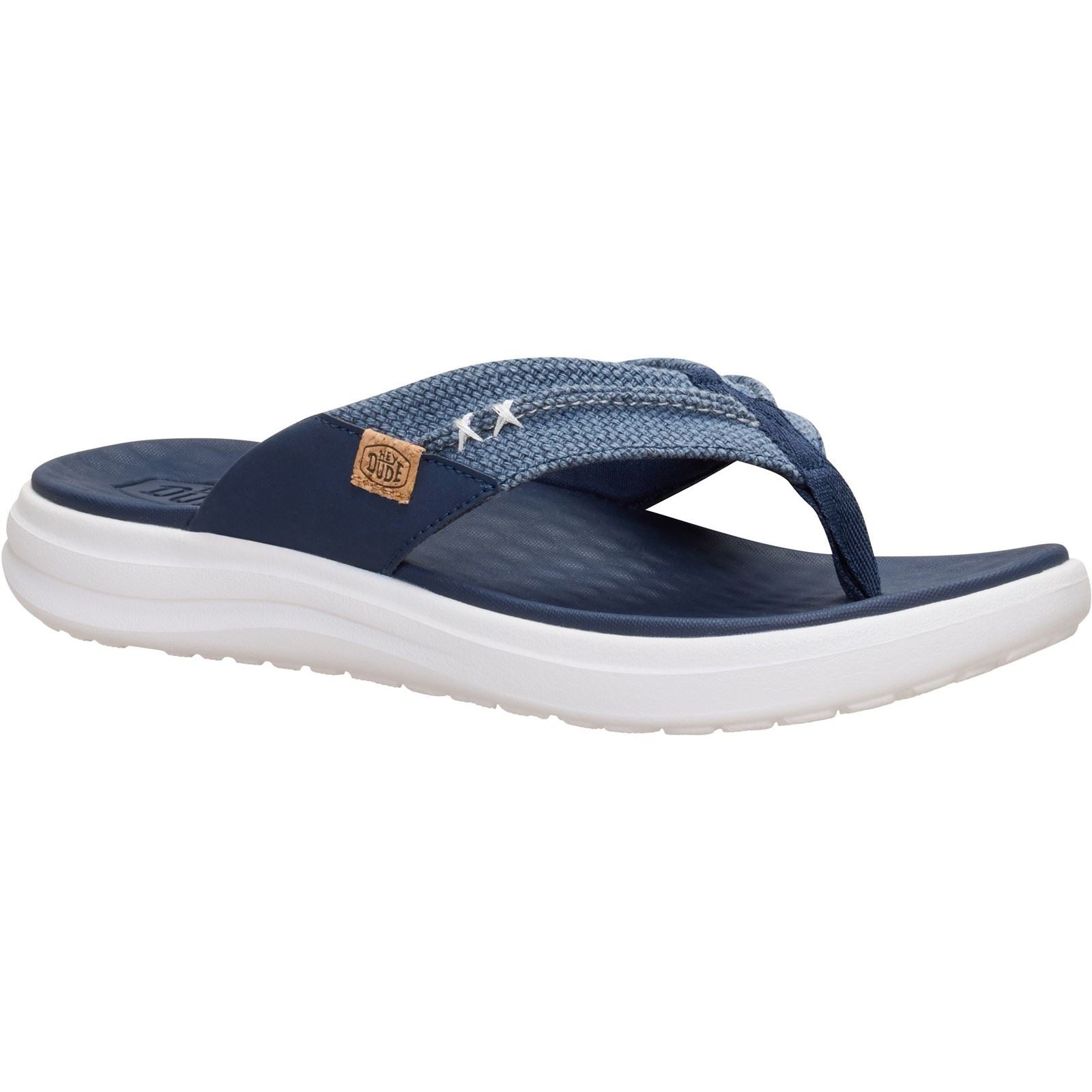 HEYDUDE Finn Flip Sandales Pour Hommes En Polyester Bleu Marine