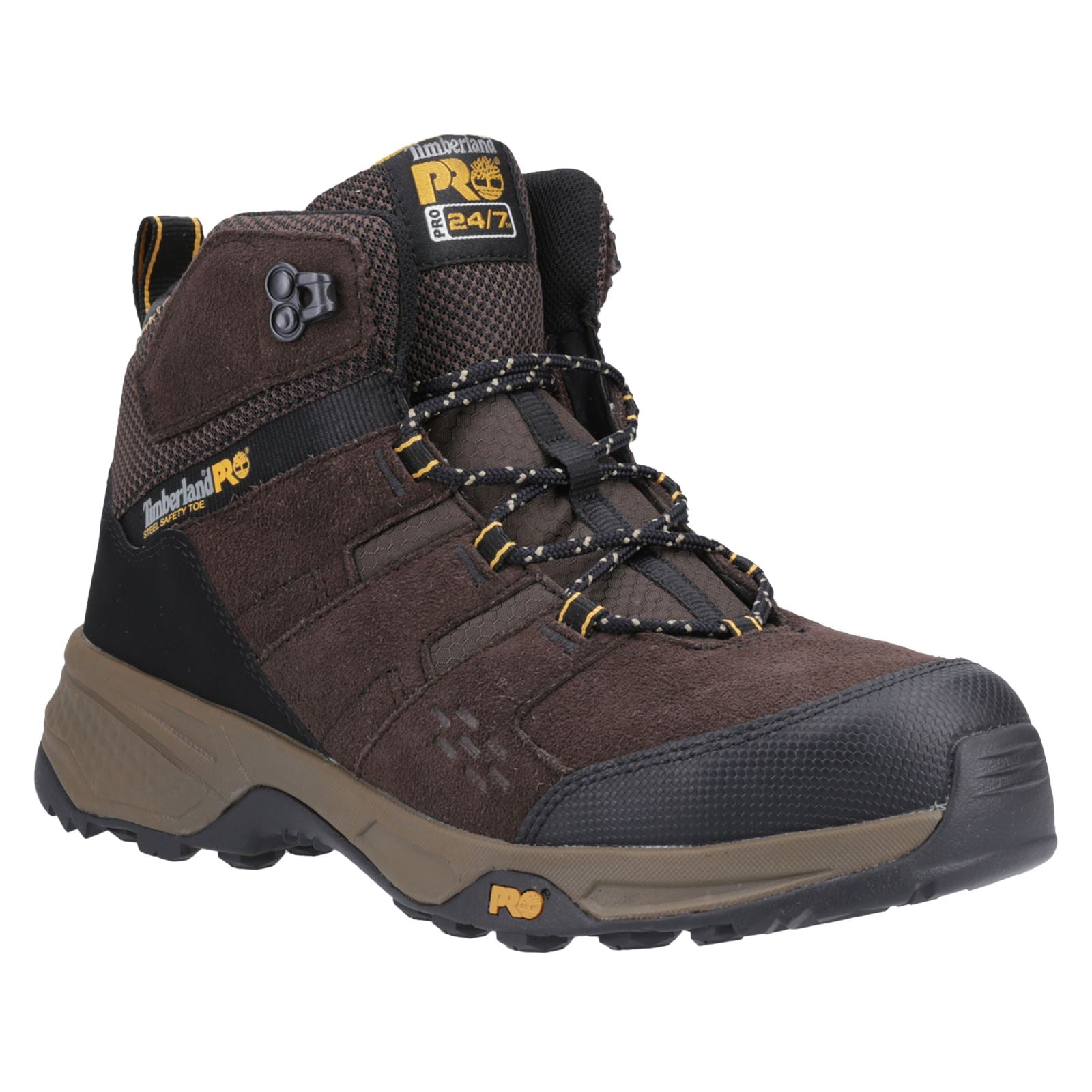 Timberland Pro Bottes De Sécurité En Cuir Brun Foncé Switchback