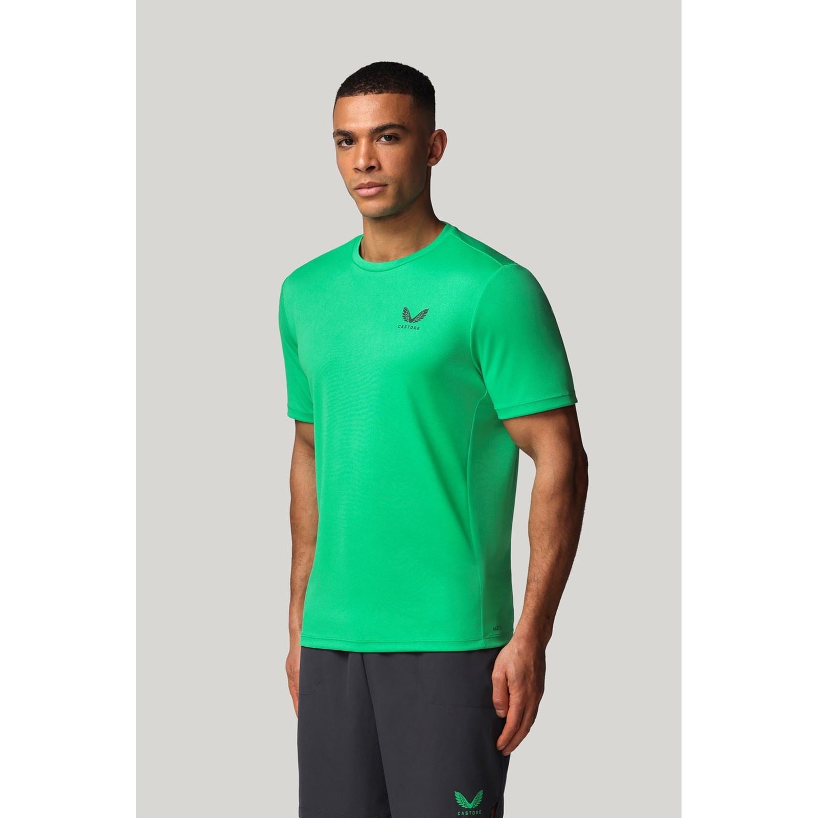 Castore Short Sleeve T-Shirts De Sport Actifs Pour Hommes En Polyester Vert