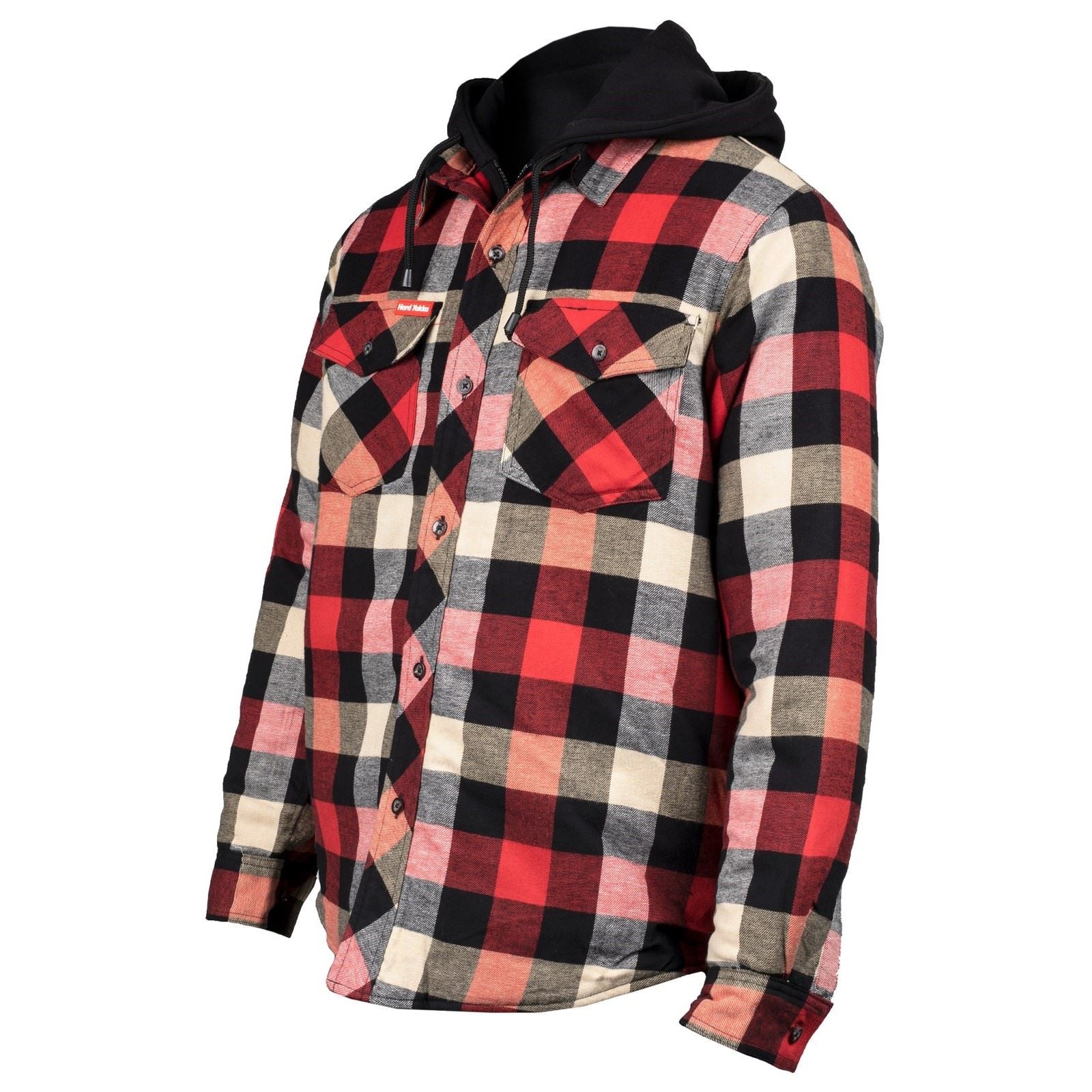 Hard Yakka Quilted Flannel Shacket Veste Chemise Rouge Pour Homme