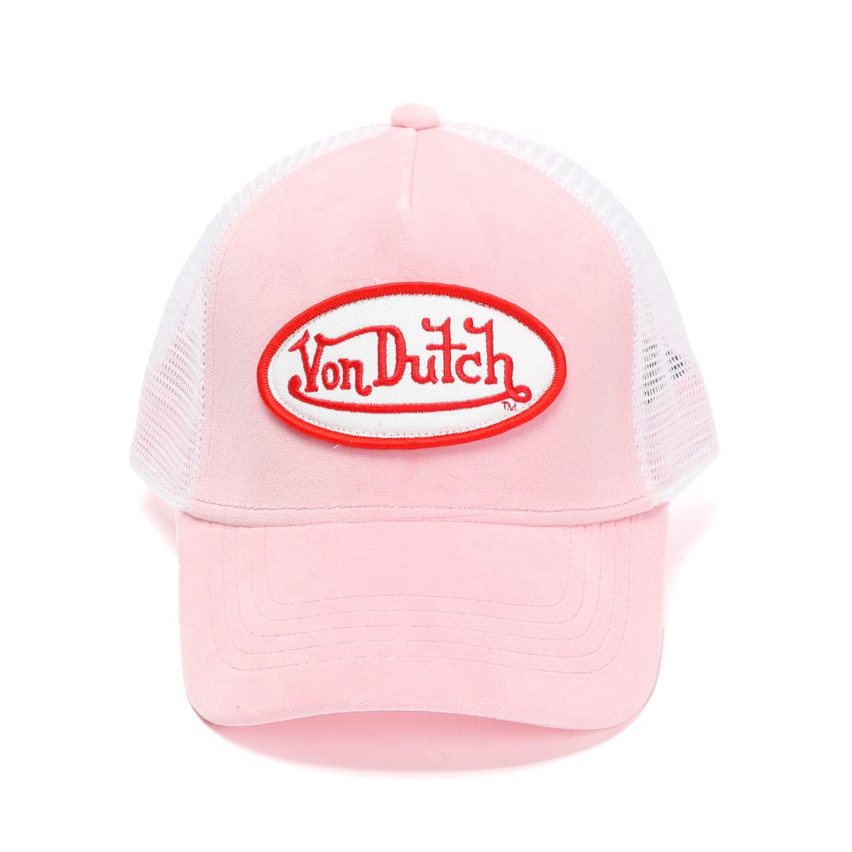 Von Dutch Velvet Trucker Casquettes En Coton Rose