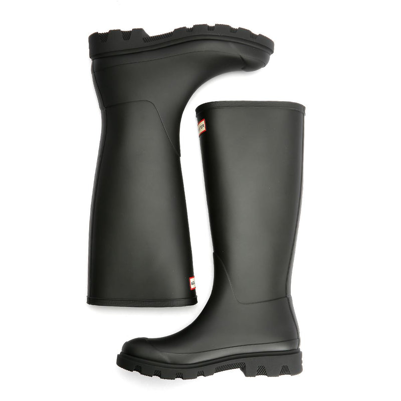 Hunter Downpour Tall Bottes En Caoutchouc Noires Pour Femmes