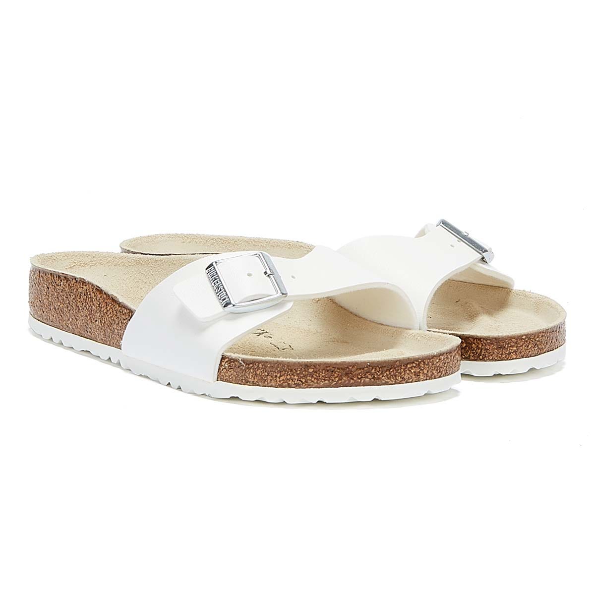 Birkenstock Madrid Birko Flor Femmes Blanc Sandales