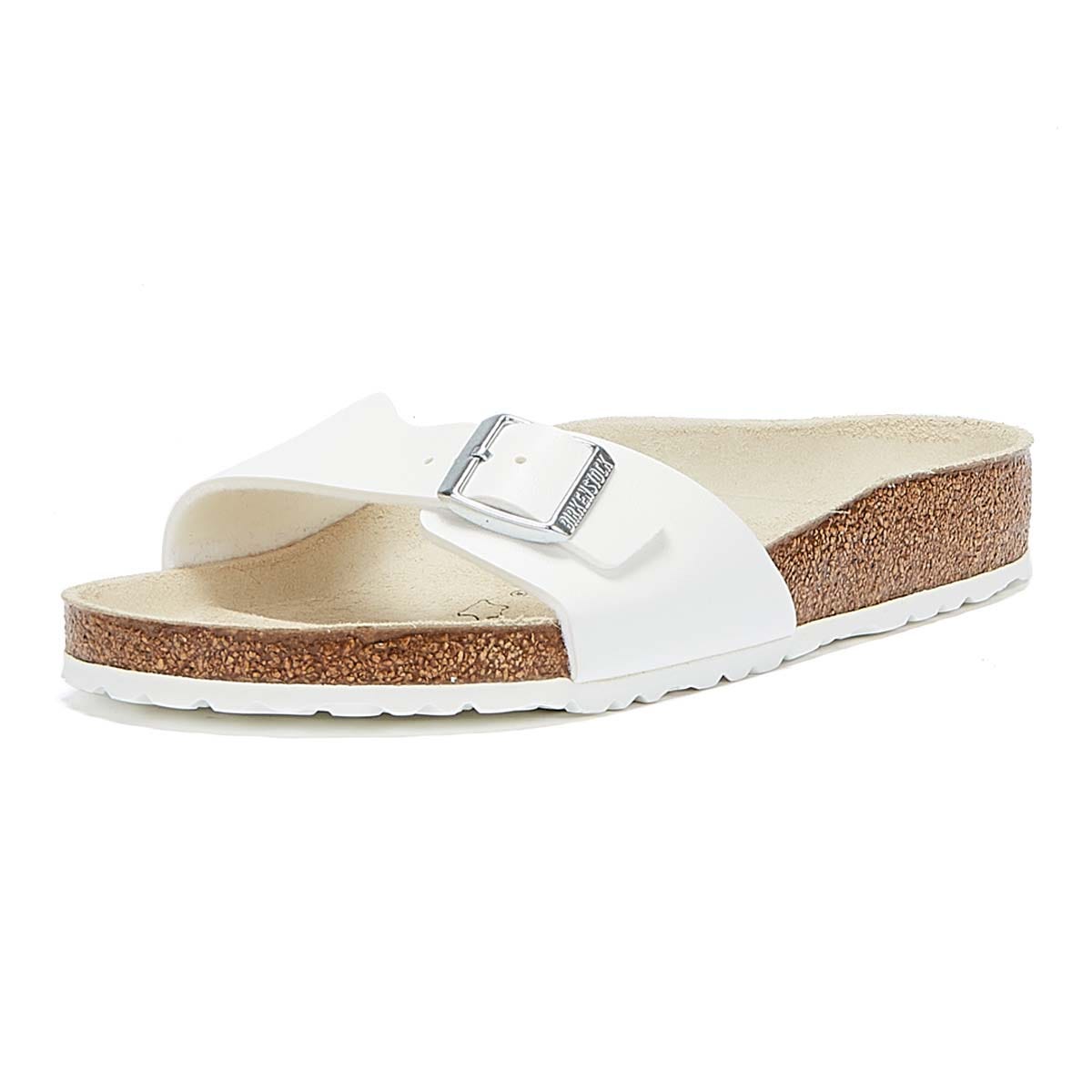 Birkenstock Madrid Birko Flor Femmes Blanc Sandales