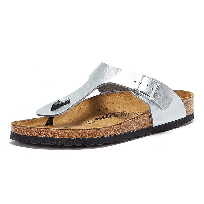 Birkenstock Gizeh Birko Flor Womens Silver Sandals