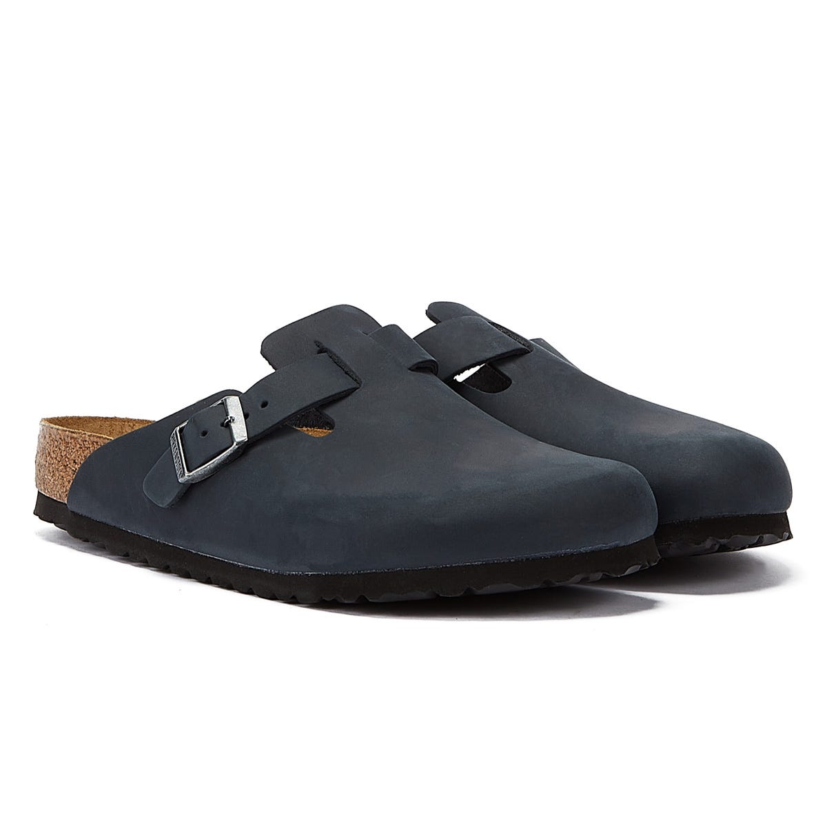 Birkenstock Boston Oiled Nubuck Black Slippers