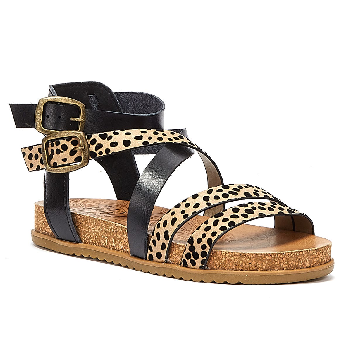 Blowfish Malibu Fandie Sandales Pour Femme Léopard / Noires